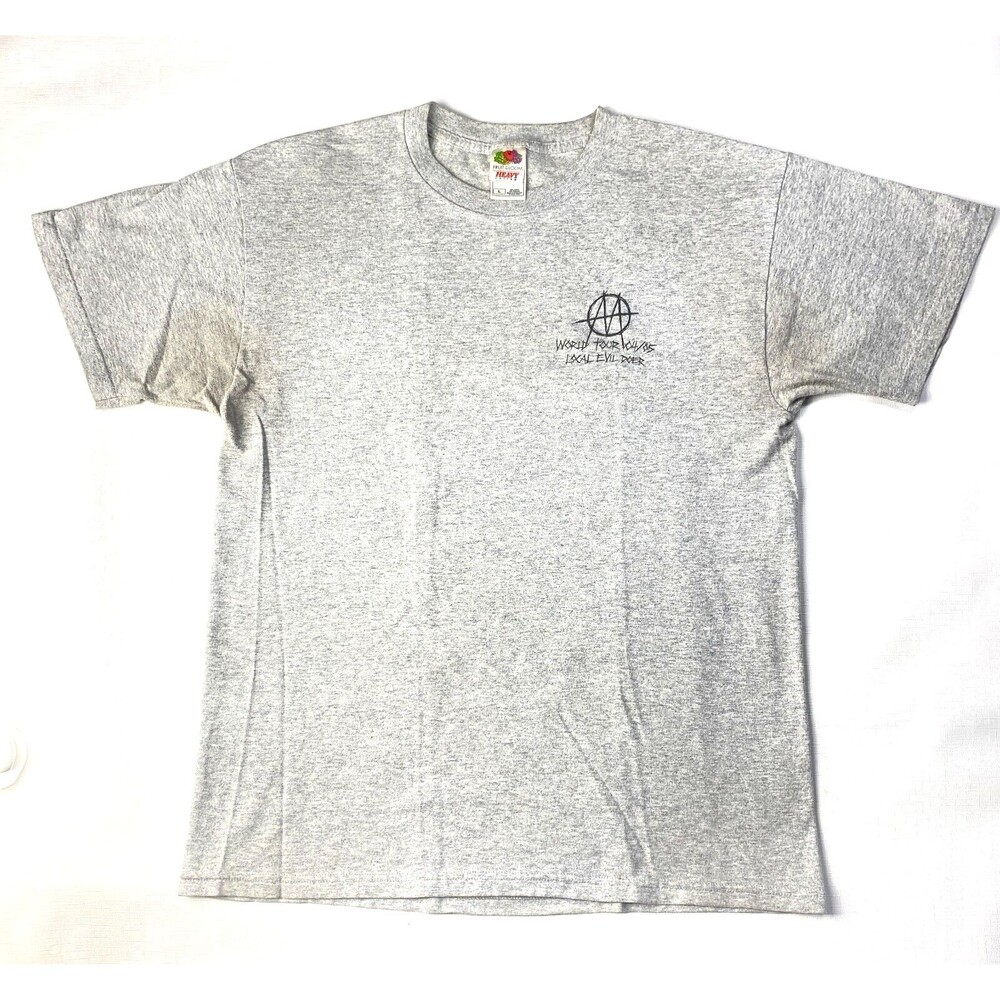 Ministry WORLD TOUR 2004 / 2005 "LOCAL EVIL DOER" Crew Tshirt! ROADIE Gray Sz L